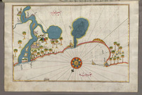 fol. 303b Egyptian coastline from Alexandria as far as the city of Rosetta